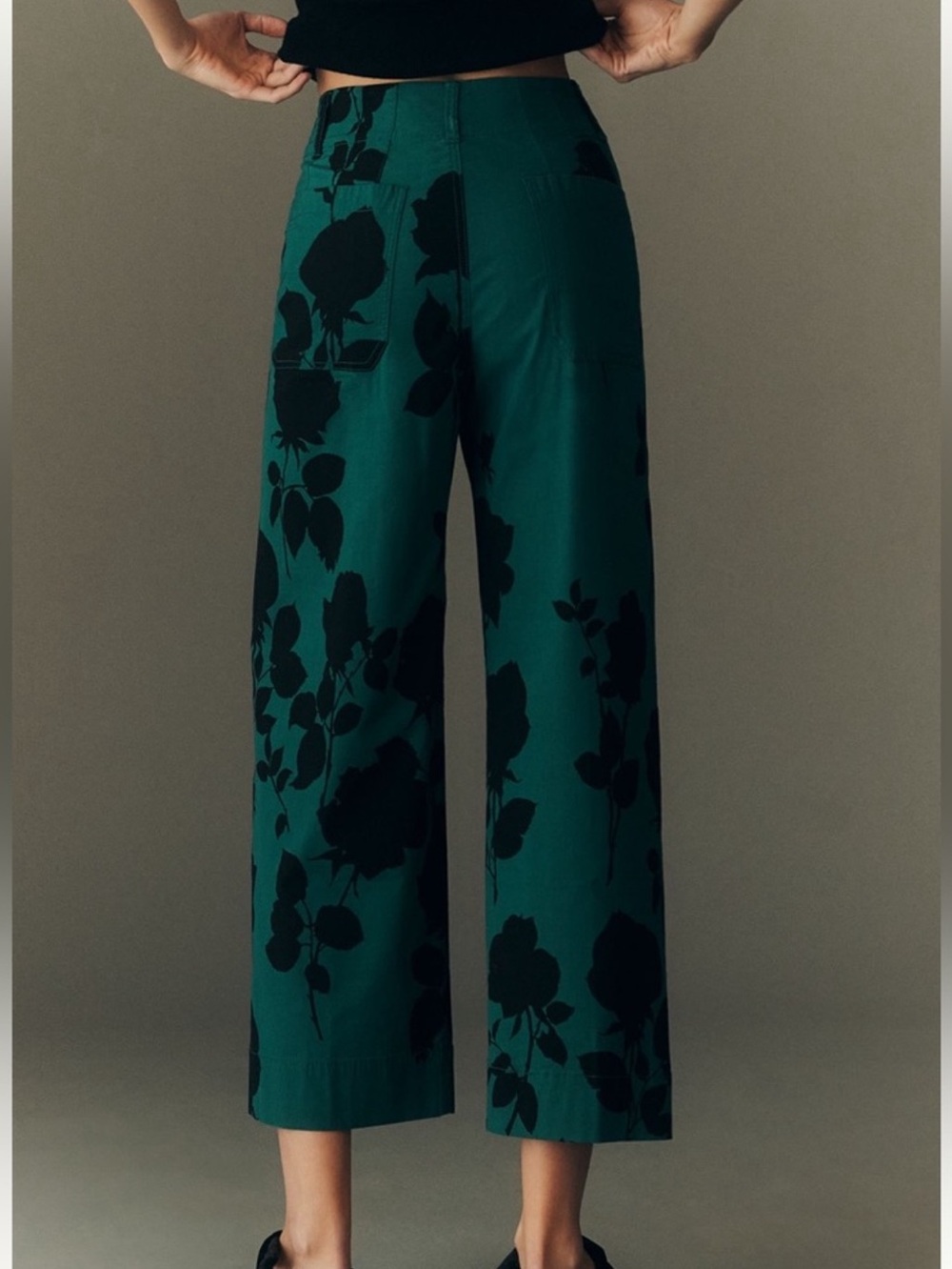 Anthropologie Colette Pants Maeve Cropped Wide-Leg Pants Magic Fabric New 28 - Picture 2 of 10